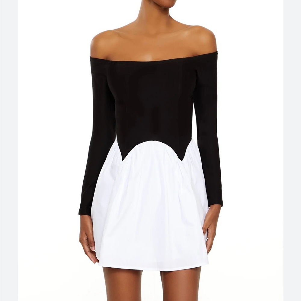 Forever 21 Off-the-Shoulder Combo Mini Dress